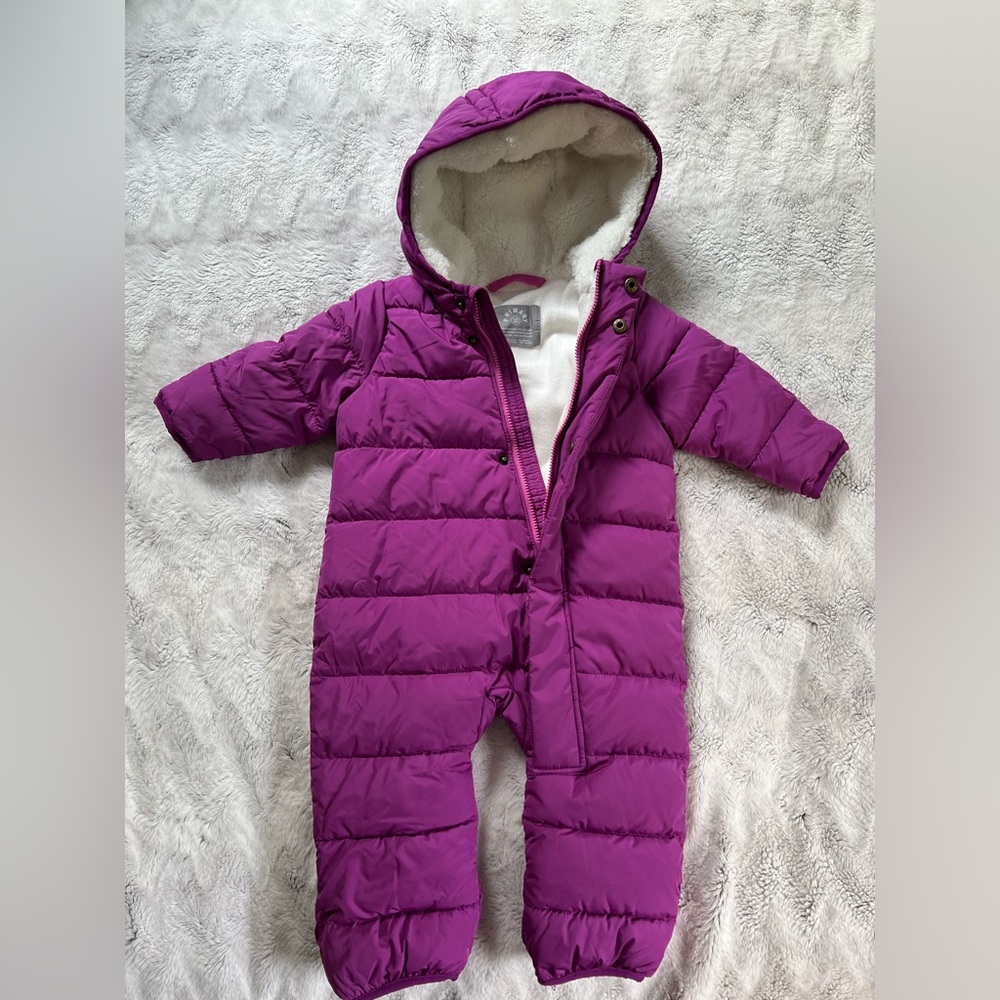PRIMARY fleece lined snow suit 0-6 months
